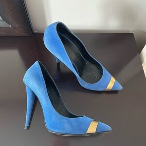 Giuseppe Zanotti Blue and Gold Heels